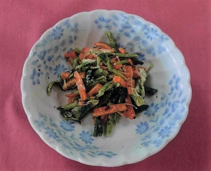 小松菜のゆかりマヨネーズ和えの写真
