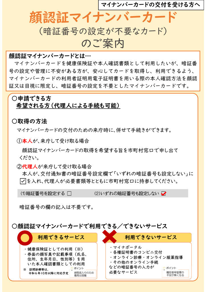 写真：マイナンバーカードの交付を受ける方へ