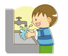 イラスト：手洗いをする子ども