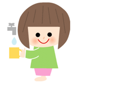 イラスト：うがいをする子ども