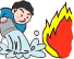 イラスト：消火器を設置しておきたい