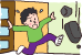 イラスト：あわてずに落ち着いた行動を