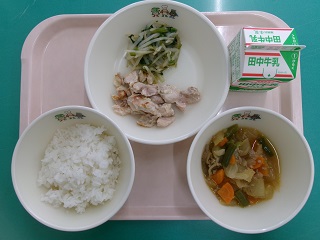 写真：能登川学校給食センタ－と湖東学校給食センターの給食