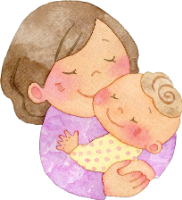 イラスト：母親と幼児の触れ合っている様子