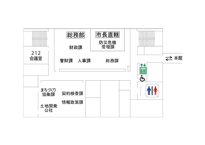 イラスト：新館2階フロア図