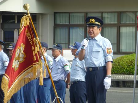 写真：消防操法大会で挨拶をする市長