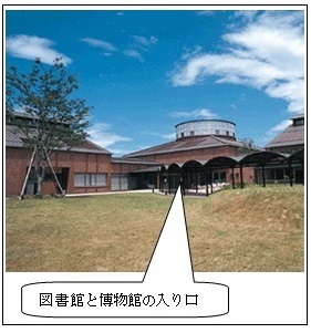 写真：能登川博物館　図書館と博物館の入り口