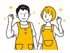 ガッツポーズ男女イラスト