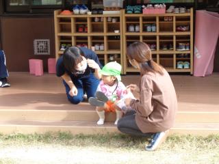 写真：朝の受け入れの様子