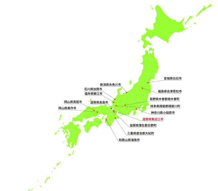 参画自治体地図
