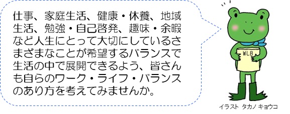 皆さんも自らのワーク・ライフ・バランスのあり方を考えてみませんか。